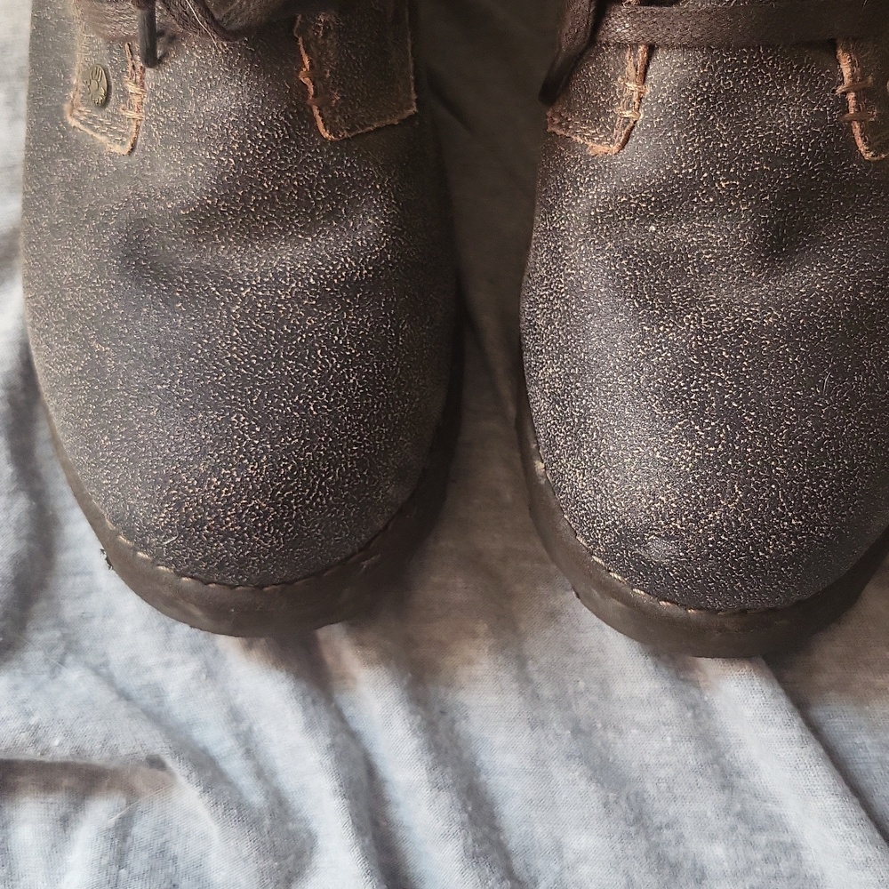 Bearpaw Sherpa Lined Lace Up Wedge Boots Size 9 - Picture 2 of 11